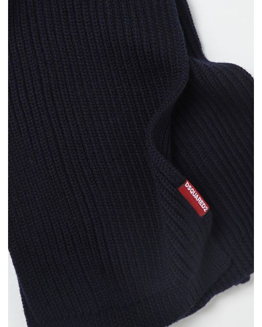 Set Bufanda + Gorro De Lana Acanalada DSquared² de hombre de color Black