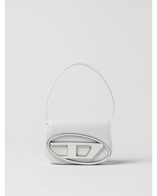 DIESEL White Leather Bag With Logo