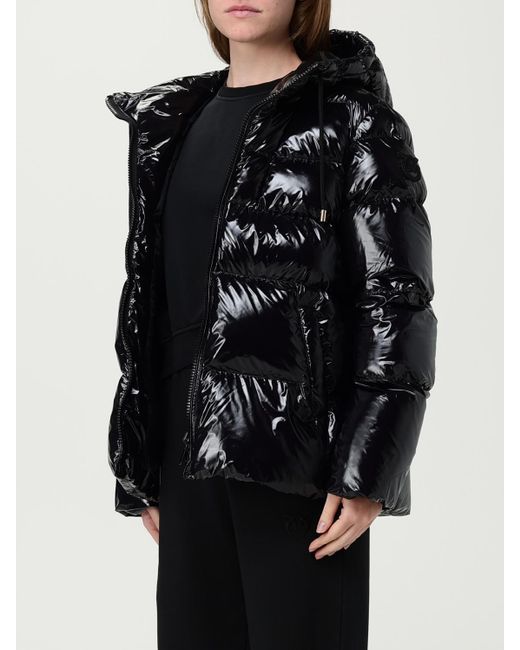 Pinko Black Hooded Down Jacket