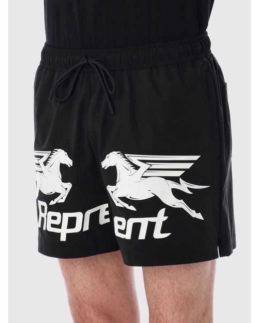 Represent Black Logo Swim Shorts for men