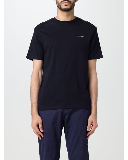T-shirt di cotone di Armani Exchange in Blue da Uomo