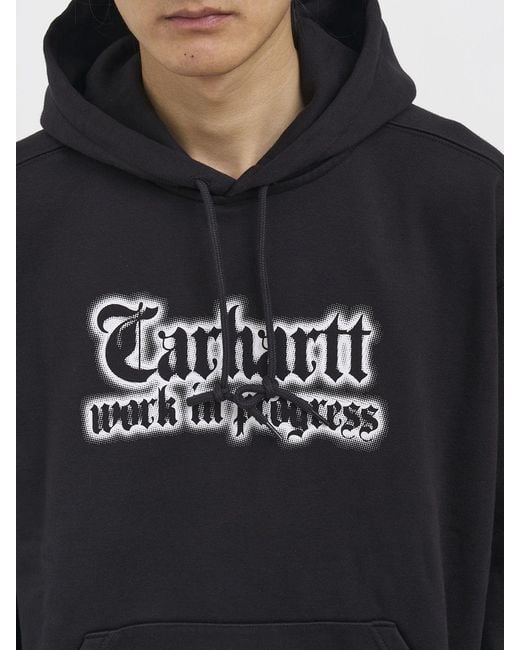 Carhartt Blue Cotton Hoodie With Logo for men