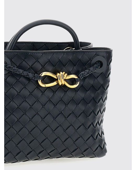 Bottega Veneta Blue Andiamo Small Woven Leather Bag