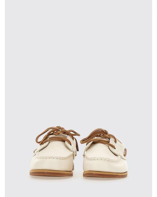 Timberland White Classic Boat Leather Loafers
