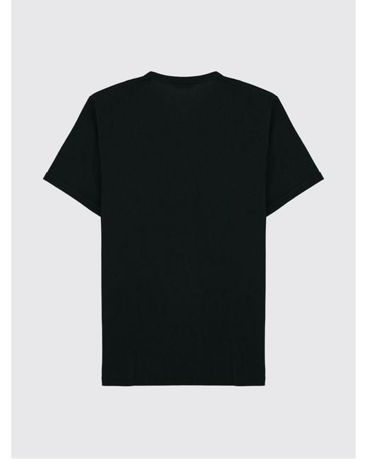 Fred Perry Black Cotton T-Shirt With Embroidered Logo for men