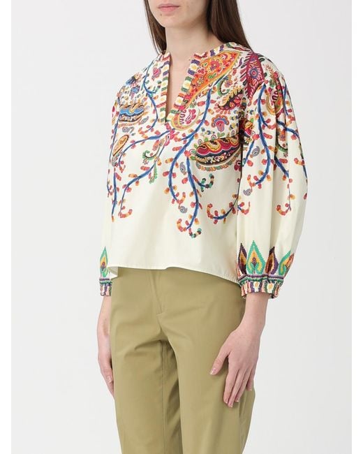 Etro Natural Cotton Blouse With Paisley Print