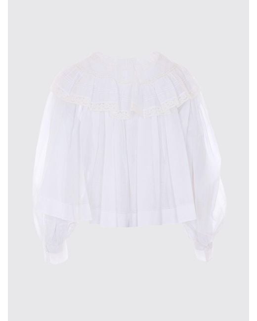 Chloé White ChloÉ Cotton Shirt With Ruffles