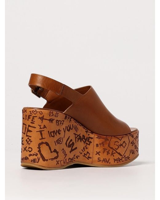 Escarpins Compenses Maxime En Cuir Chloé en coloris Brown
