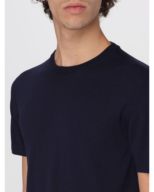 T-shirt basic in cotone di Zanone in Blue da Uomo