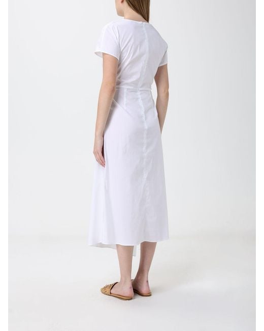 Liviana Conti White Thalia Midi Cotton Blend Dress