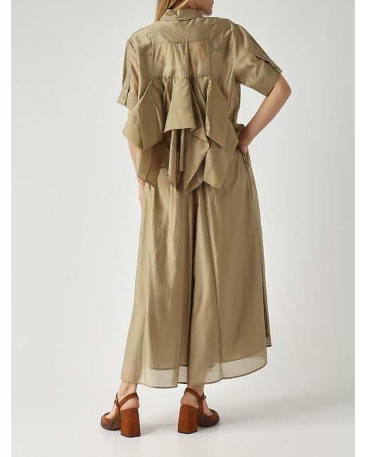 MEIMEIJ Natural Lyocell Blend Shirt With Ruffles
