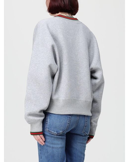 Gucci Blue Cotton Sweatshirt With Web