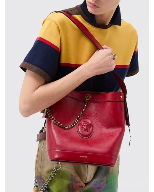 Borsa A Secchiello Pivot di Versace in Red