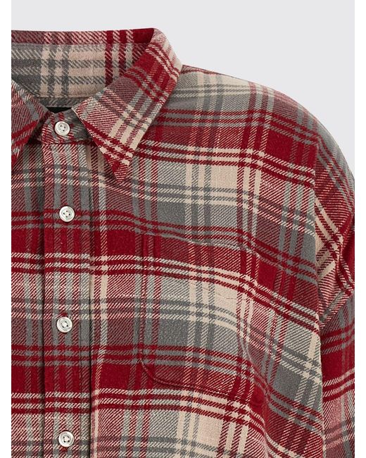 R13 Red Cotton Check Shirt