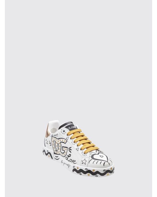Dolce & Gabbana White Dolce &Amp Gabbana Portofino Low-Top Sneakers