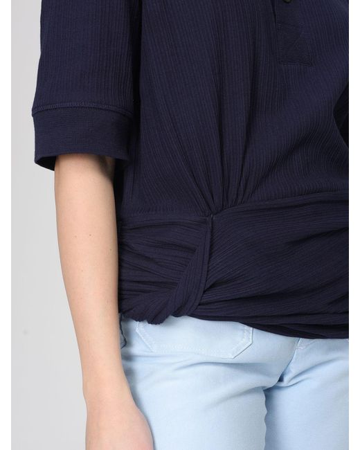 Victoria Beckham Blue Organic Cotton Polo Shirt