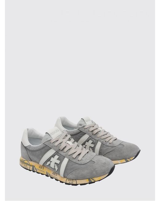 Premiata White Lucy Cotton Twill And Nylon Sneakers