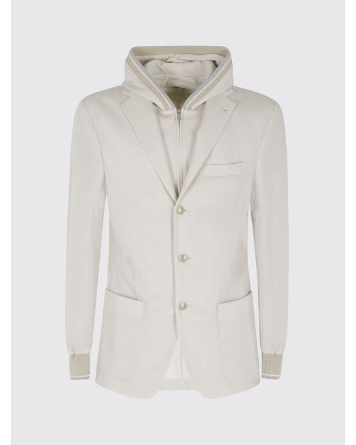 Eleventy Natural Single-Breasted Cotton Blazer for men