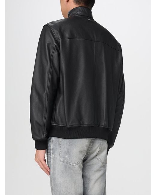 Boss Black Leather Jacket for men