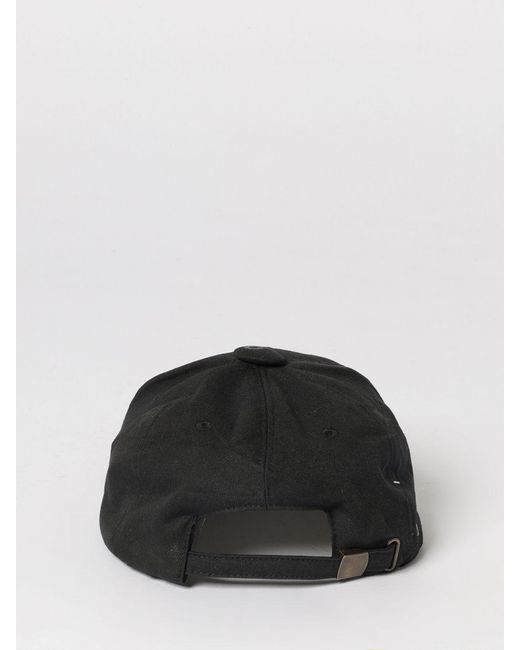 Maison Margiela Black Crinkled Cotton Twill Hat With Smoky Glitter for men