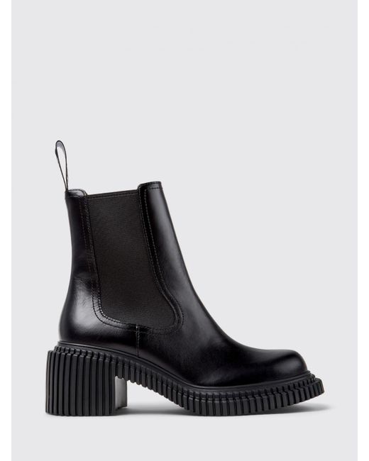 Camper Black Pix London Leather Ankle Boots