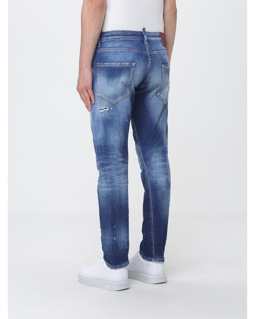 DSquared² Blue Distressed Slim Fit Jeans for men