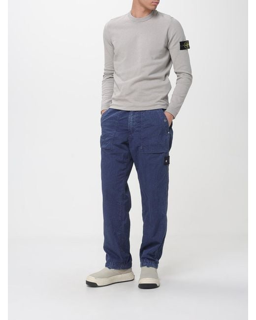 Stone Island Blue Tc Nylon Wide-Leg Trousers for men