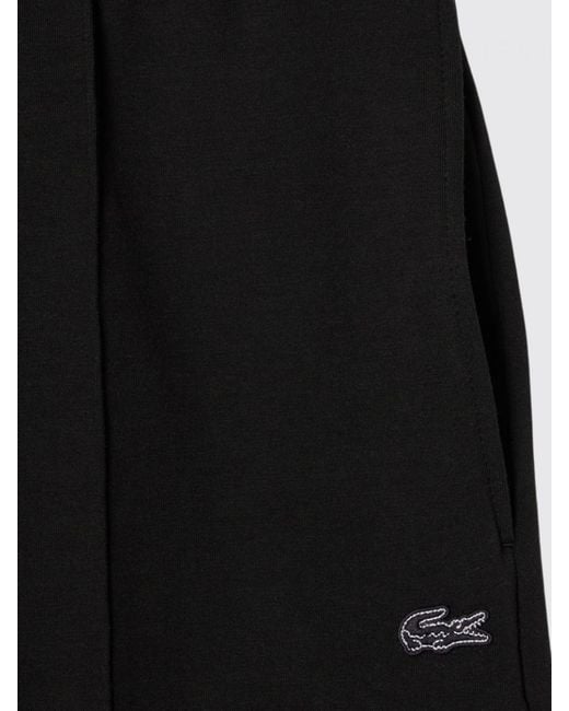 Lacoste Black Cotton Blend Wide Leg Pants