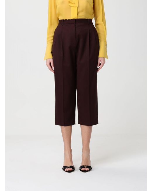 Elisabetta Franchi Black Cropped Crêpe Trousers