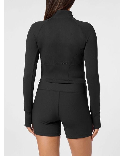 Philipp Plein Black Long-Sleeve Slim Fit Sports Top
