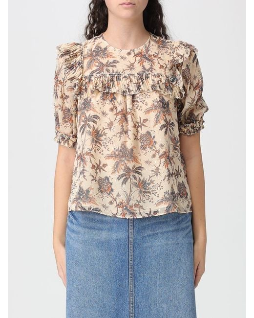 Ulla Johnson Blue Jodie Printed Cotton Top