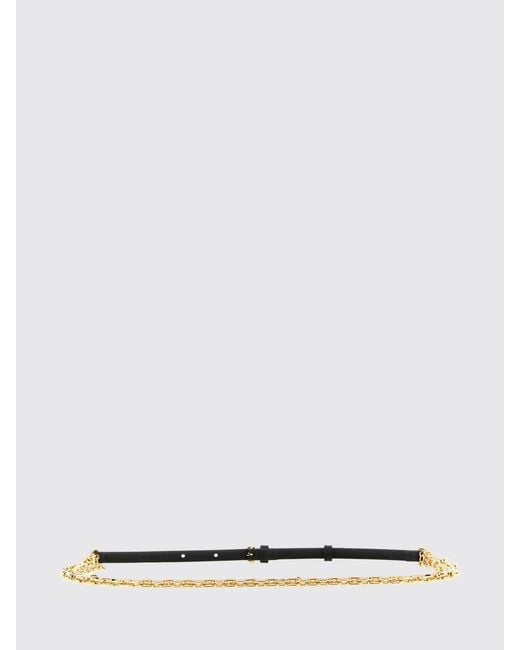Pinko White Leather And Chain Mesh Belt