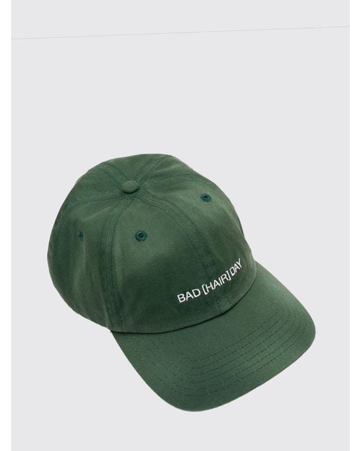 D1 Milano Green Cotton Baseball Cap With Slogan for men