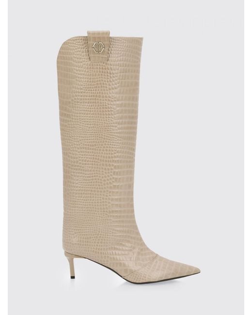 Philipp Plein White Flat Ankle Boot