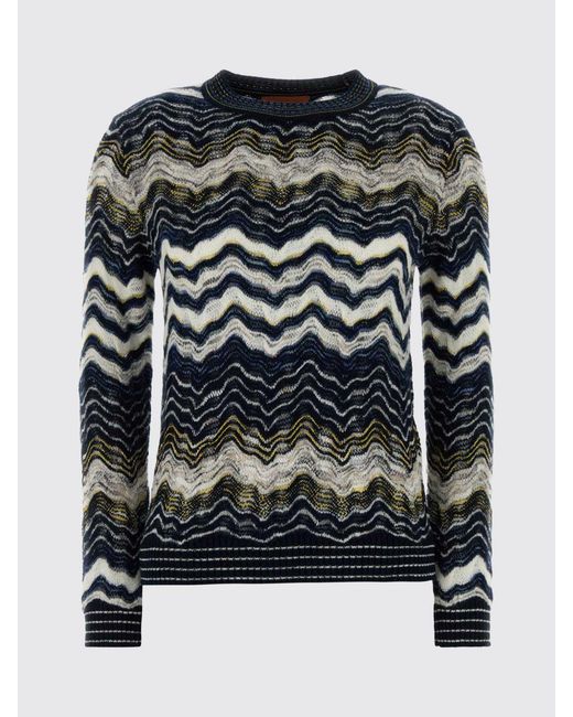 Missoni Black Multicolour Zig-Zag Wool Blend Slim Fit Jumper