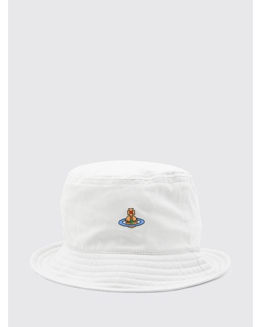 Vivienne Westwood White Cotton Twill Hat