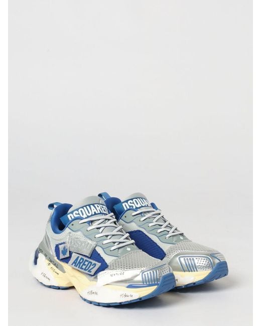 DSquared² Blue Faster Mesh And Rubber Sneakers for men