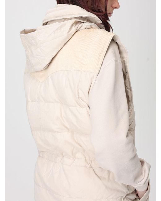 Isabel Marant Natural Cotton And Technical Fabric Hooded Vest