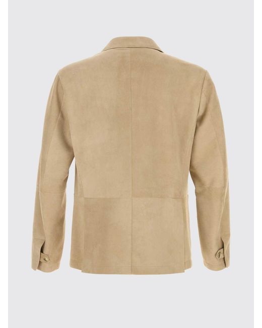 Canali Natural Double-Breasted Suede Blazer for men