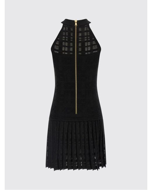 Balmain Black Viscose Blend Dress With Buttons