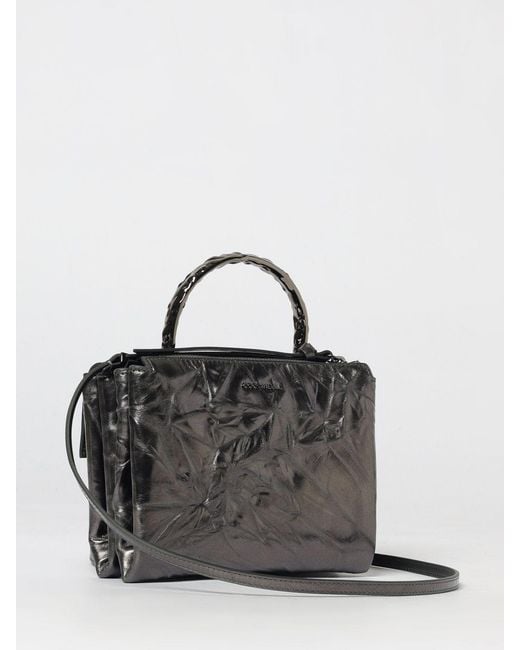 Coccinelle Black Arlettis Droplet Wrinkled Effect Laminated Leather Bag
