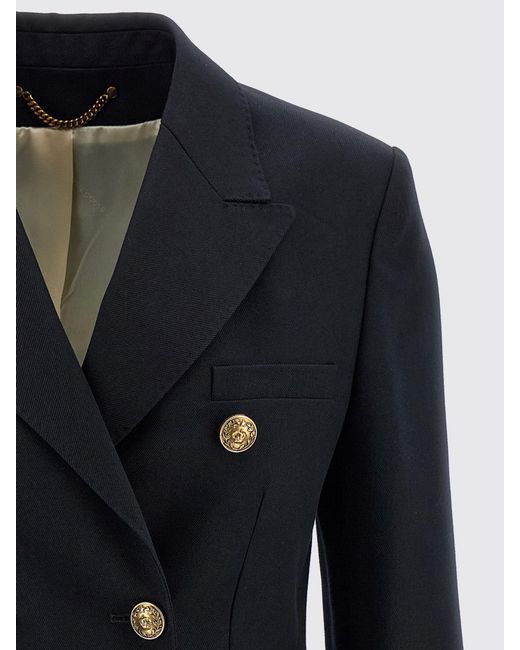 Golden Goose Deluxe Brand Blue Double-Breasted Virgin Wool Blazer