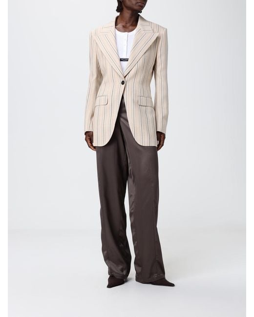 Dolce & Gabbana Natural Dolce &Amp Gabbana Viscose Single-Breasted Blazer