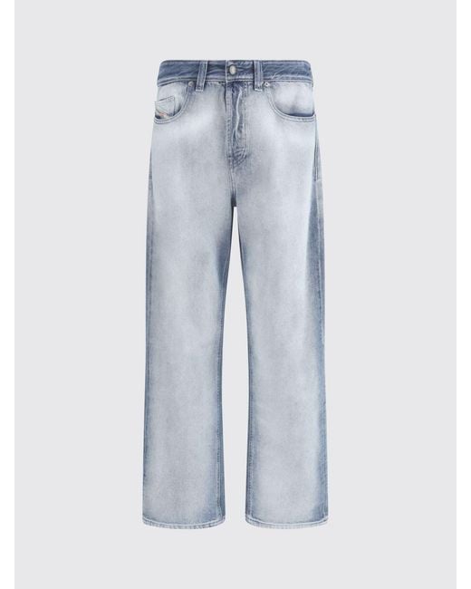 DIESEL Blue D-Macro Cotton Denim Jeans for men