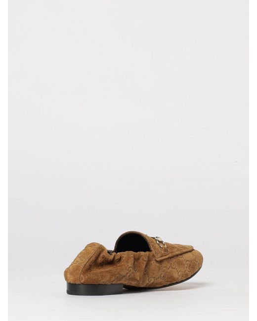 Gucci White Jordaan Suede Loafers With Gg Monogram