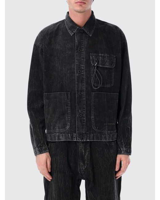 And Wander Black Denim Shirt Jacket for men