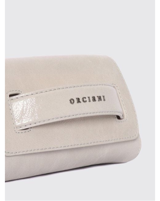 Orciani Natural Gossip Stark Ruched Leather Clutch