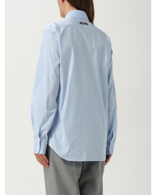 Moschino Couture Blue Classic Cotton Poplin Shirt