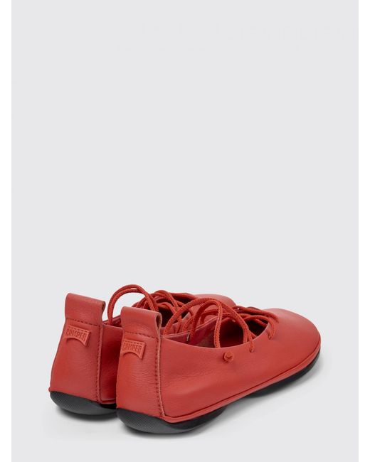 Camper Red Right Nina Leather Ballerina Flats