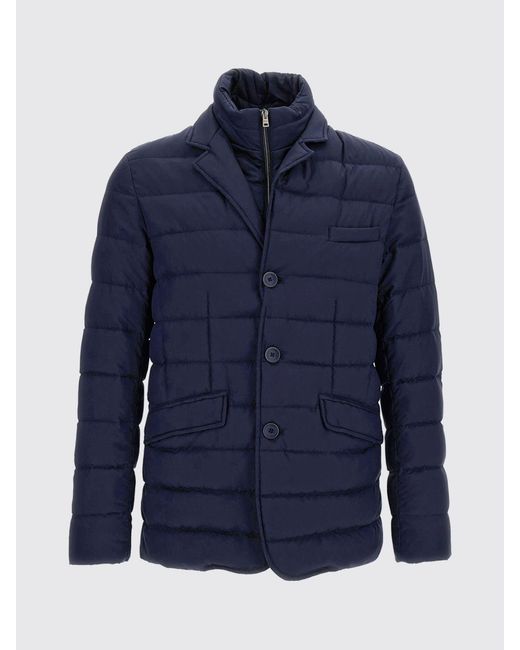 Herno Blue Short Quilted Down Jacket for men
